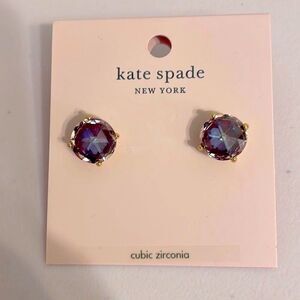 Kate Spade Earrings Bright Ideas in Berry Cubic Zirconia NWT